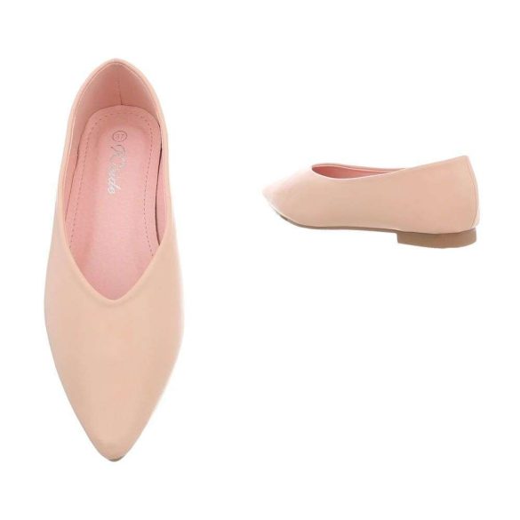 Rózsaszín női balerina cipő hegyes orrú törpe sarkú