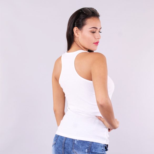 Fehér női bordás anyagú trikó