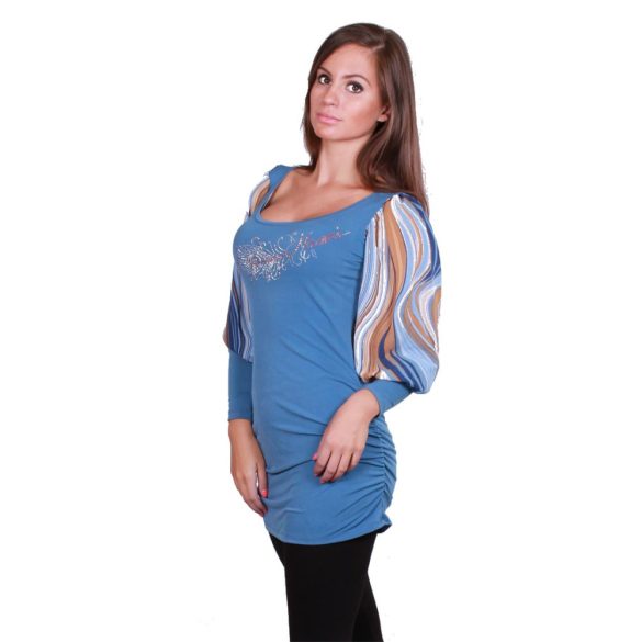 Kék női sztreccs tunika-ruha