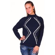 Kék női kötött pulóver